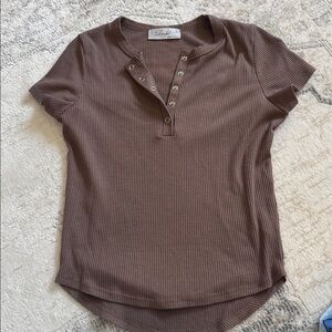 Chocolate Ribbed Top